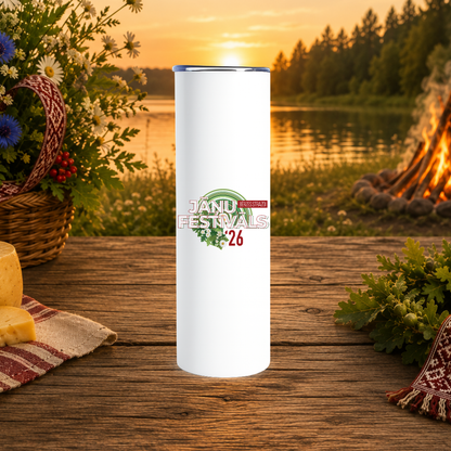 Official Jāņu Festivāls 2026 Stainless Steel Tumbler with Straw (600ml)
