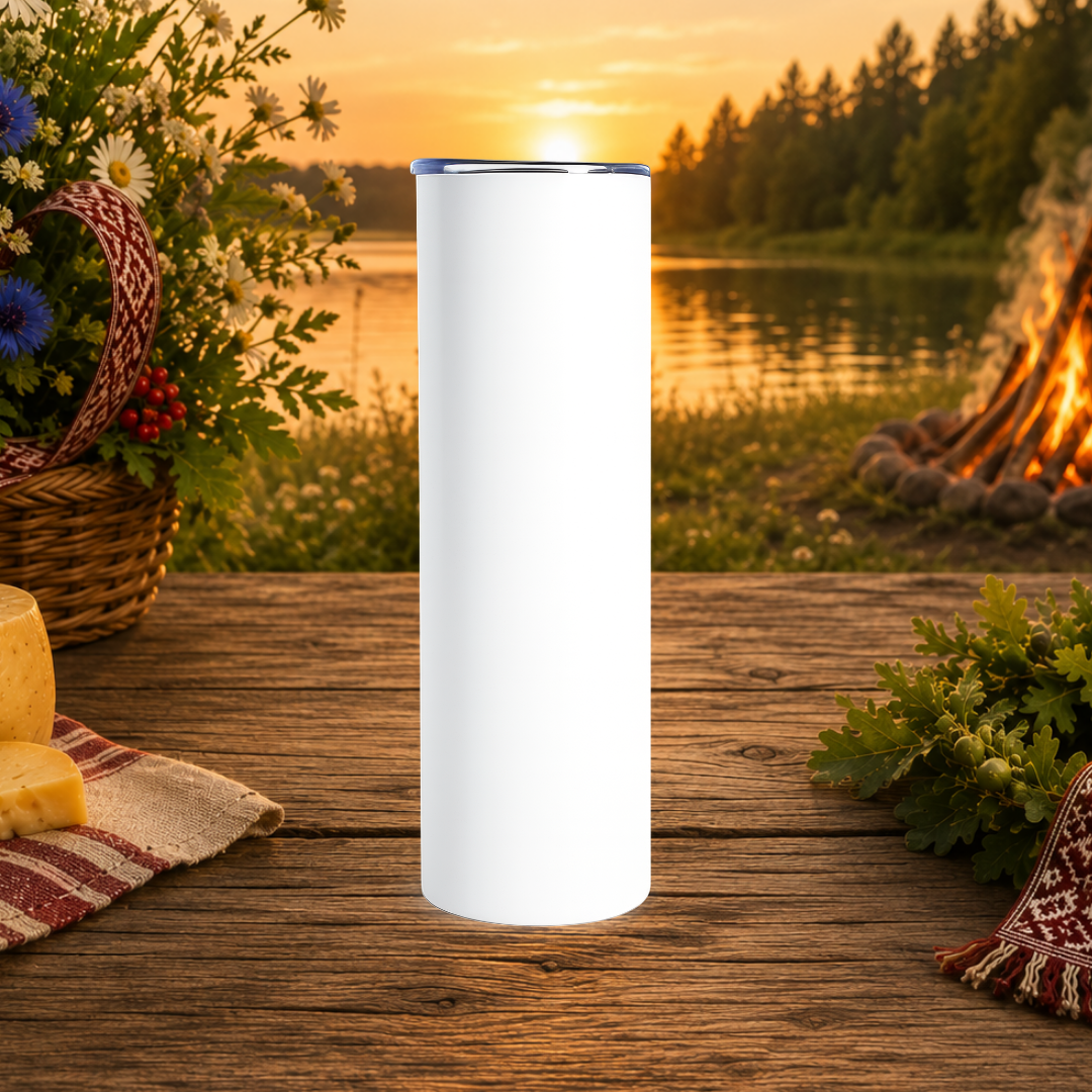 Official Jāņu Festivāls 2026 Stainless Steel Tumbler with Straw (600ml)