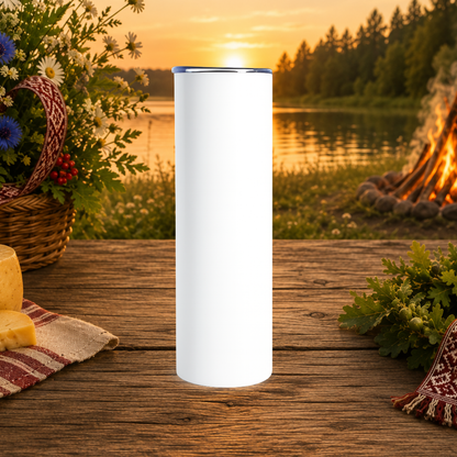 Official Jāņu Festivāls 2026 Stainless Steel Tumbler with Straw (600ml)