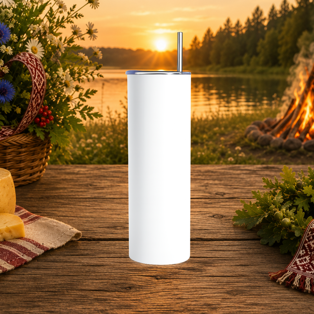 Official Jāņu Festivāls 2026 Stainless Steel Tumbler with Straw (600ml)