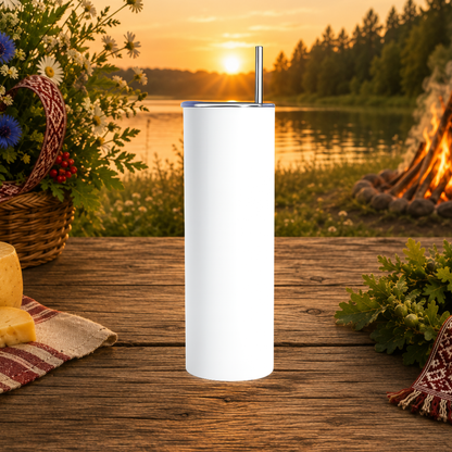 Official Jāņu Festivāls 2026 Stainless Steel Tumbler with Straw (600ml)