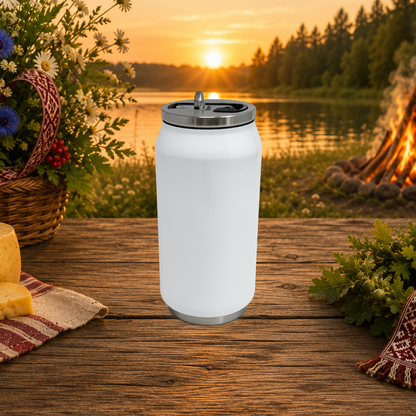 Official Jāņu Festivāls 2026 Stainless Steel Can with Straw (9oz)