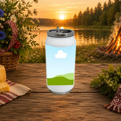 Official Jāņu Festivāls 2026 Stainless Steel Can with Straw (9oz)