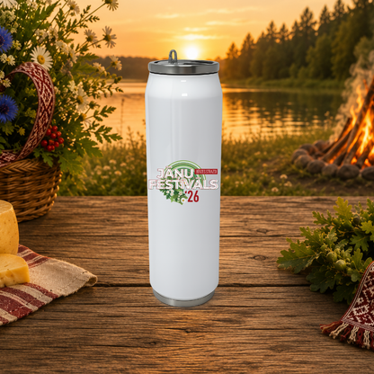 Official Jāņu Festivāls 2026 Stainless Steel Can with Straw (17oz)