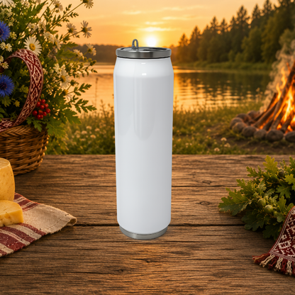 Official Jāņu Festivāls 2026 Stainless Steel Can with Straw (17oz)