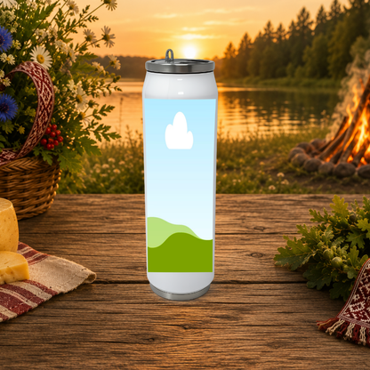 Official Jāņu Festivāls 2026 Stainless Steel Can with Straw (17oz)
