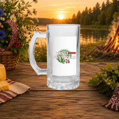 Official Jāņu Festivāls 2026 Glass Beer Stein (16oz)