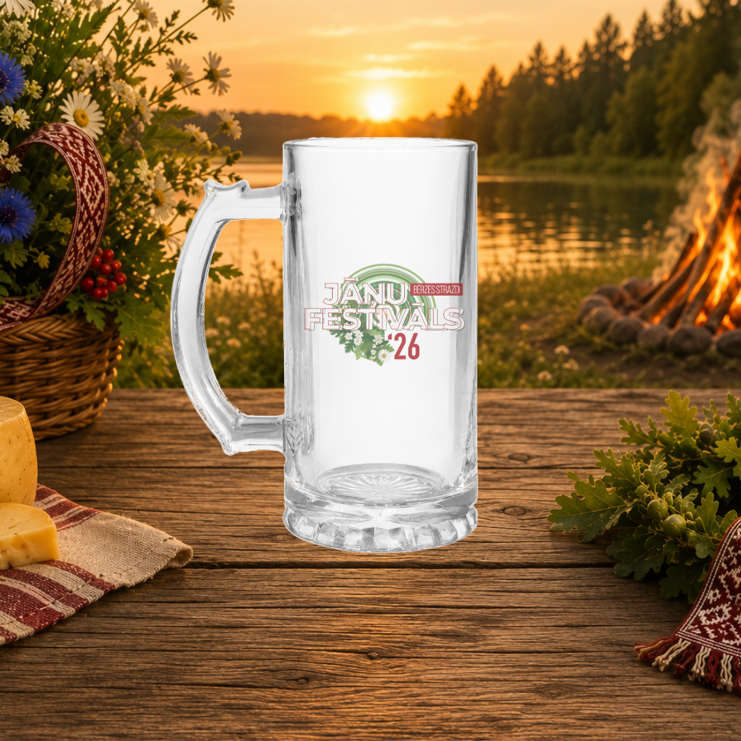 Official Jāņu Festivāls 2026 Glass Beer Stein (16oz)