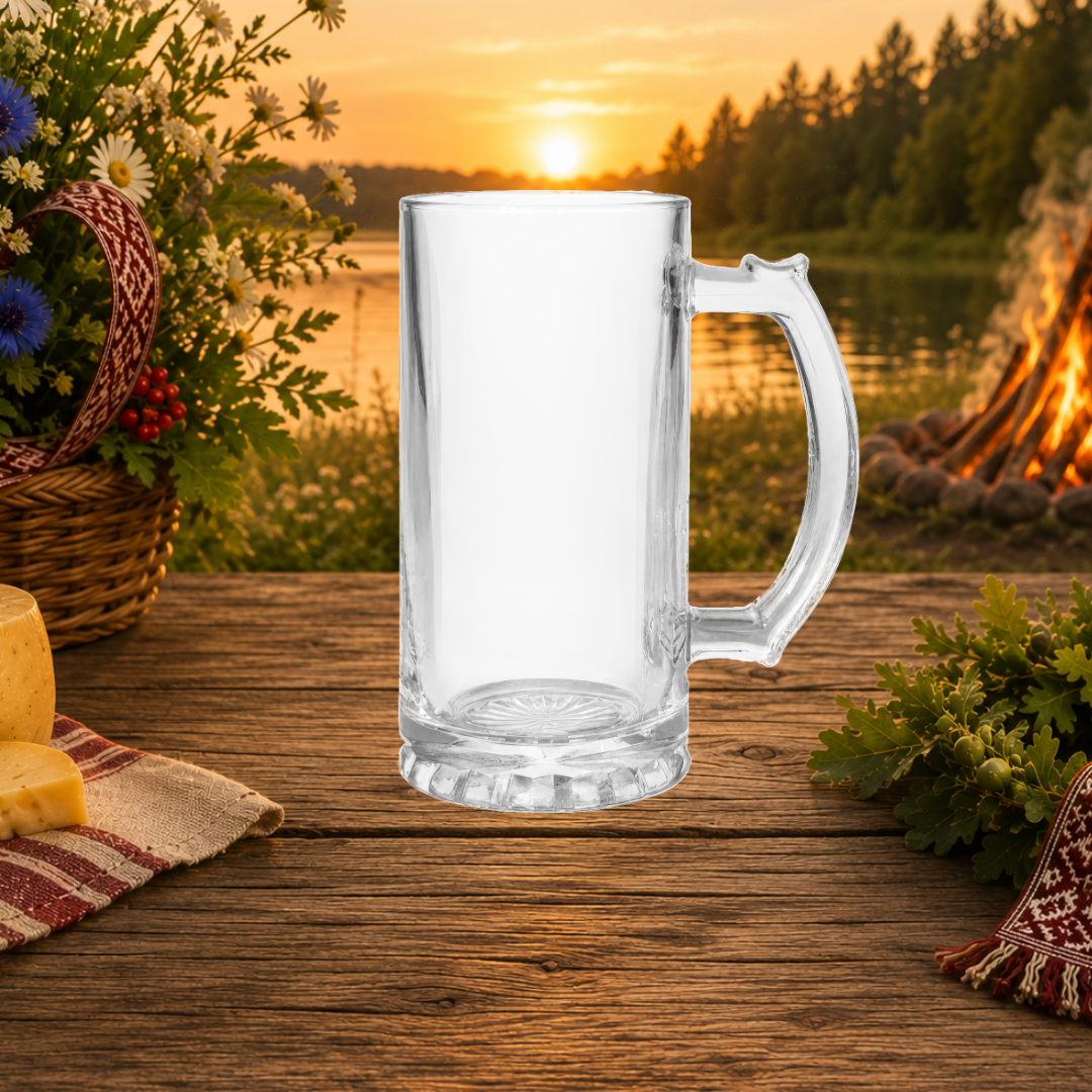 Official Jāņu Festivāls 2026 Glass Beer Stein (16oz)