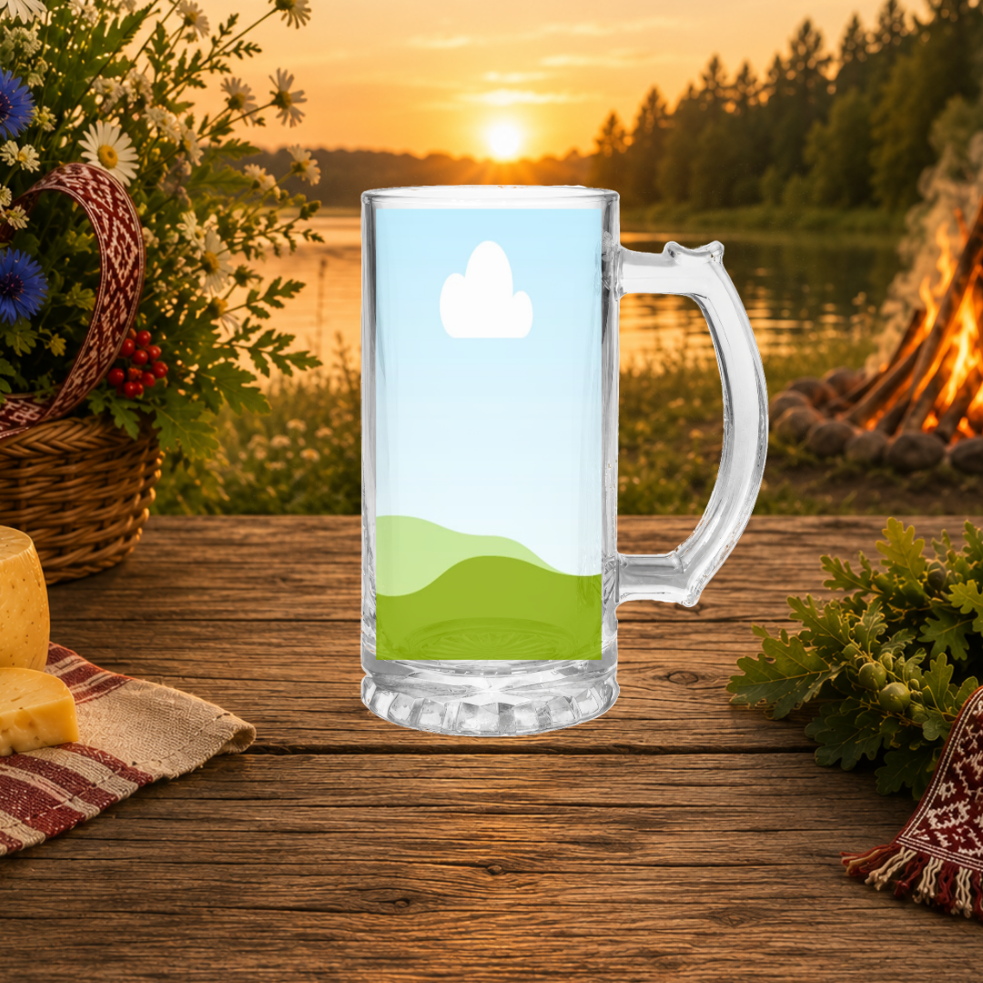 Official Jāņu Festivāls 2026 Glass Beer Stein (16oz)