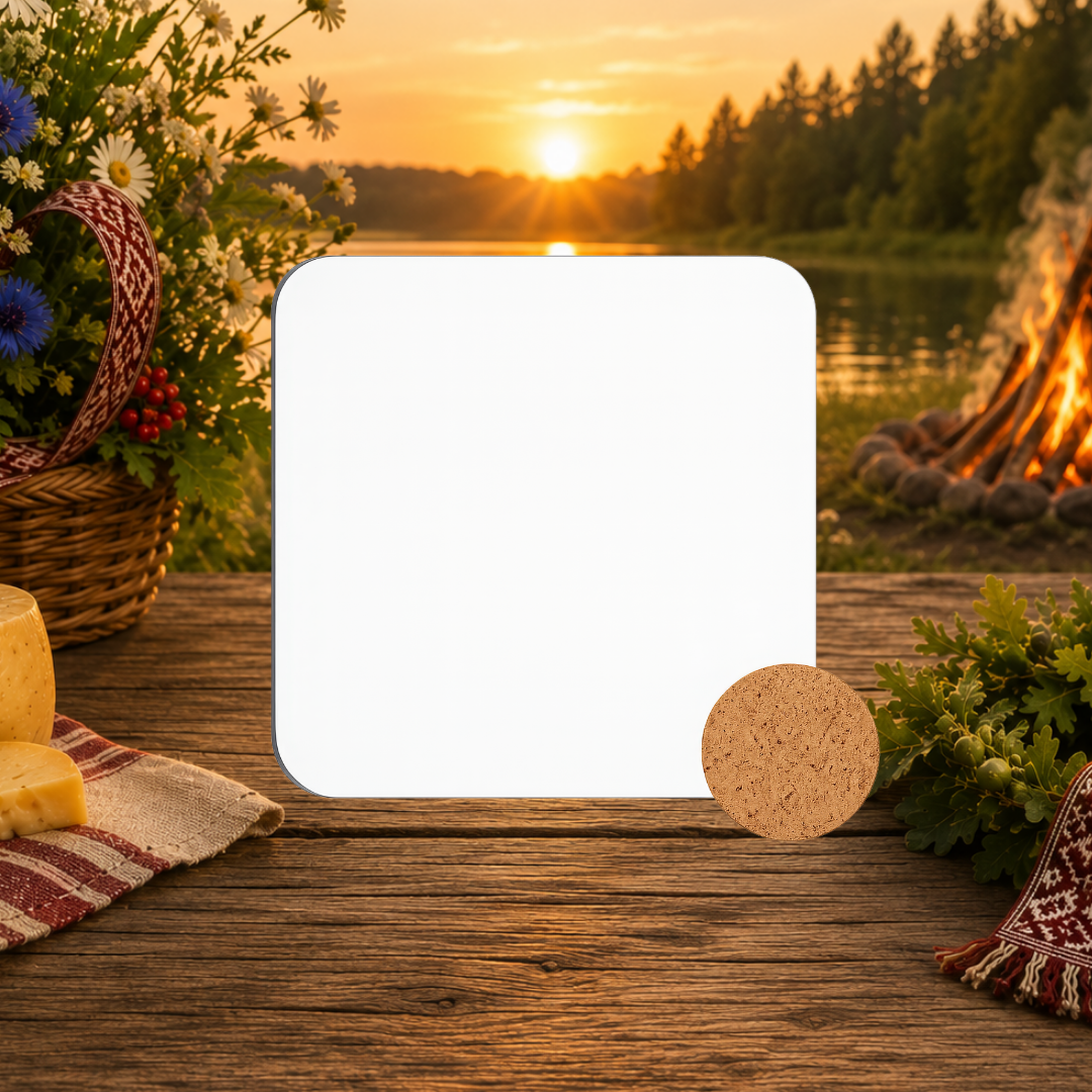 Official Jāņu Festivāls 2026 Square MDF Coaster (9.5cm)