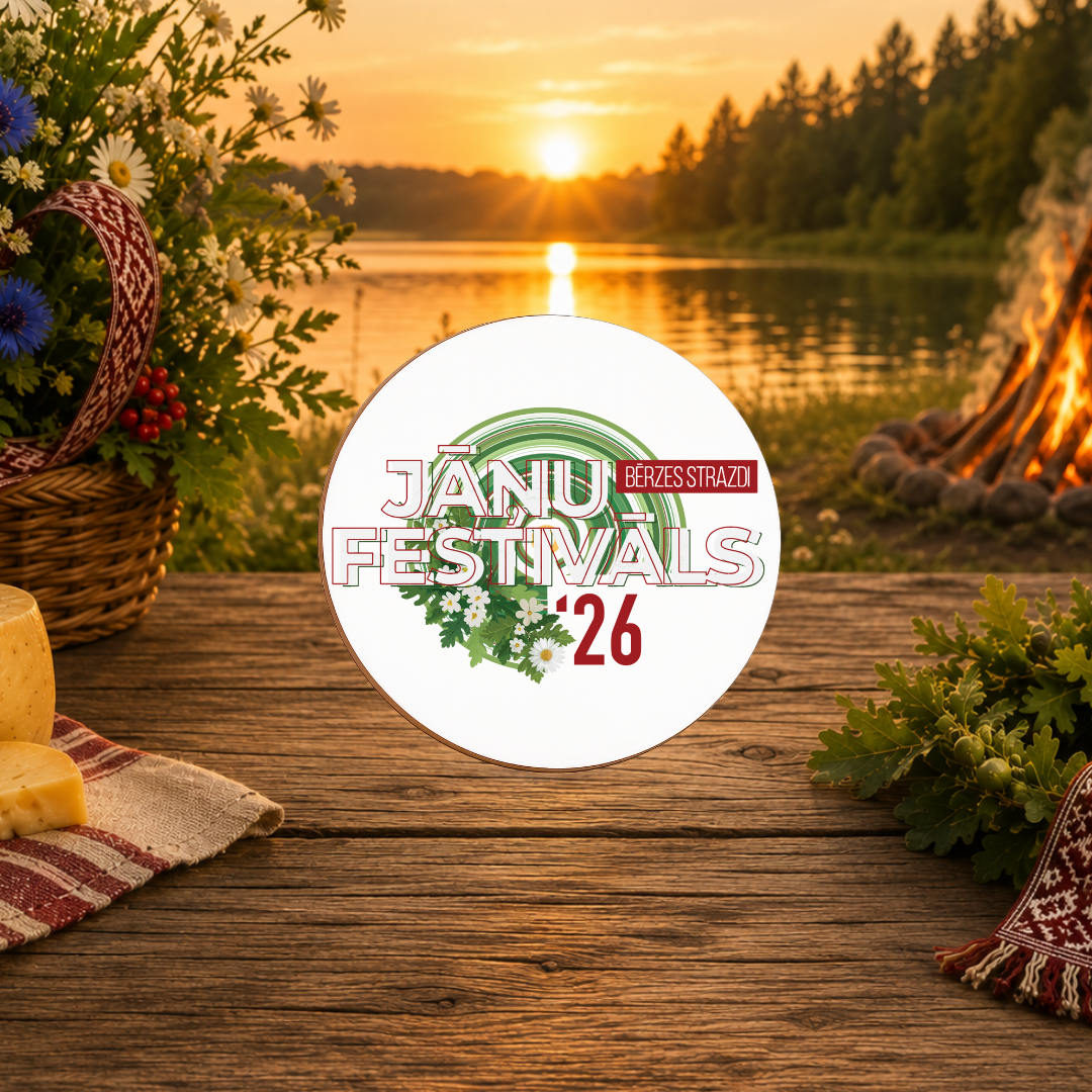 Official Jāņu Festivāls 2026 Round MDF Coaster (9cm)