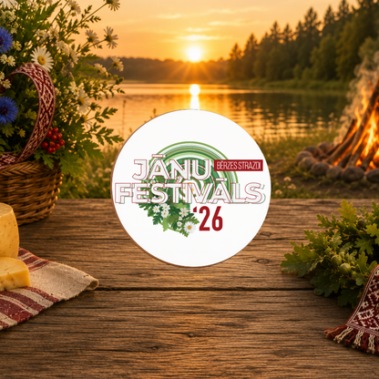 Official Jāņu Festivāls 2026 Round MDF Coaster (9cm)