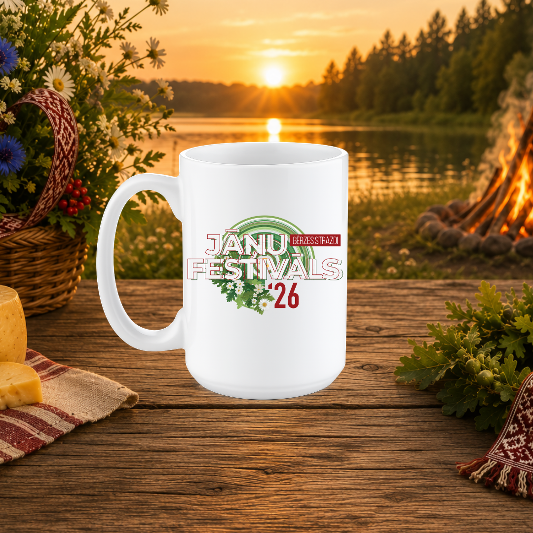 Official Jāņu Festivāls 2026 Ceramic Mug (15oz)
