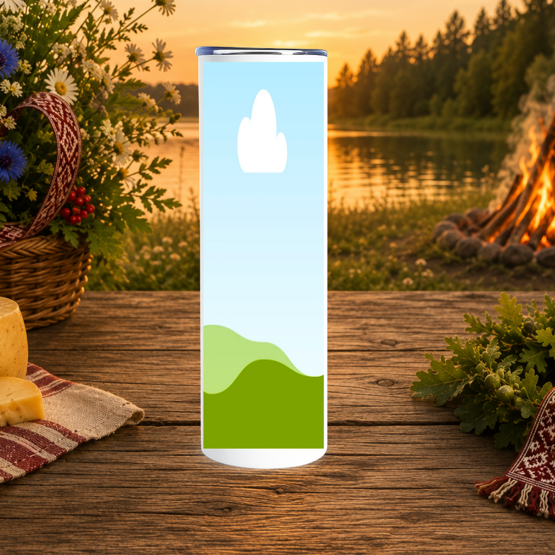 Official Jāņu Festivāls 2026 Stainless Steel Tumbler with Straw (600ml)