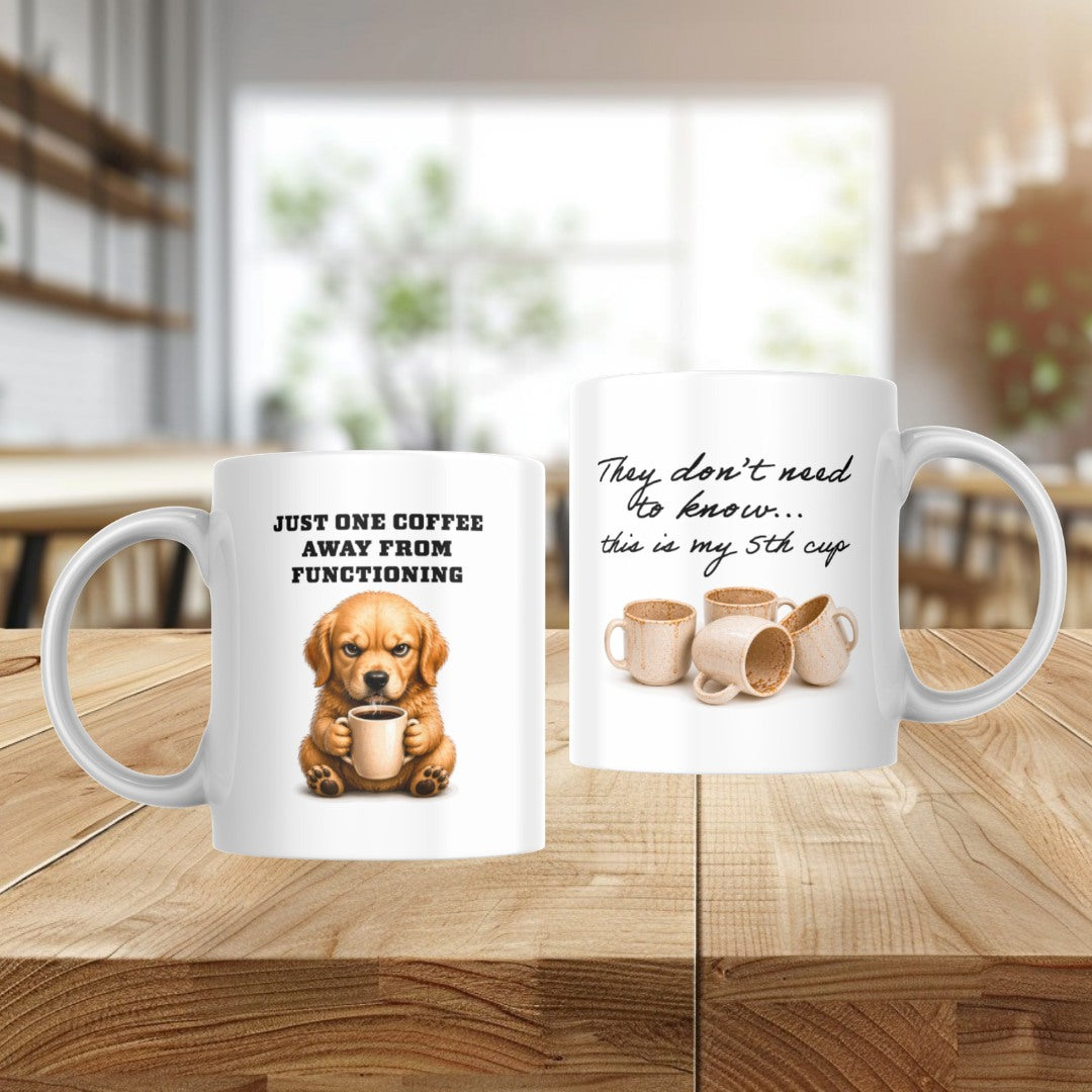 Funny Animal Coffee Mug – Sloth, Dog, Fox & Raccoon