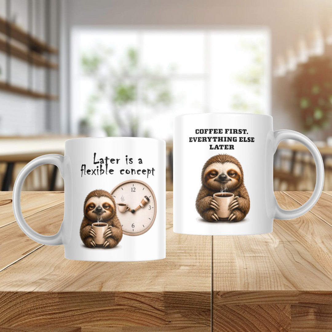 Funny Animal Coffee Mug – Sloth, Dog, Fox & Raccoon