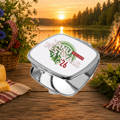 Official Jāņu Festivāls 2026 Compact Square Mirror
